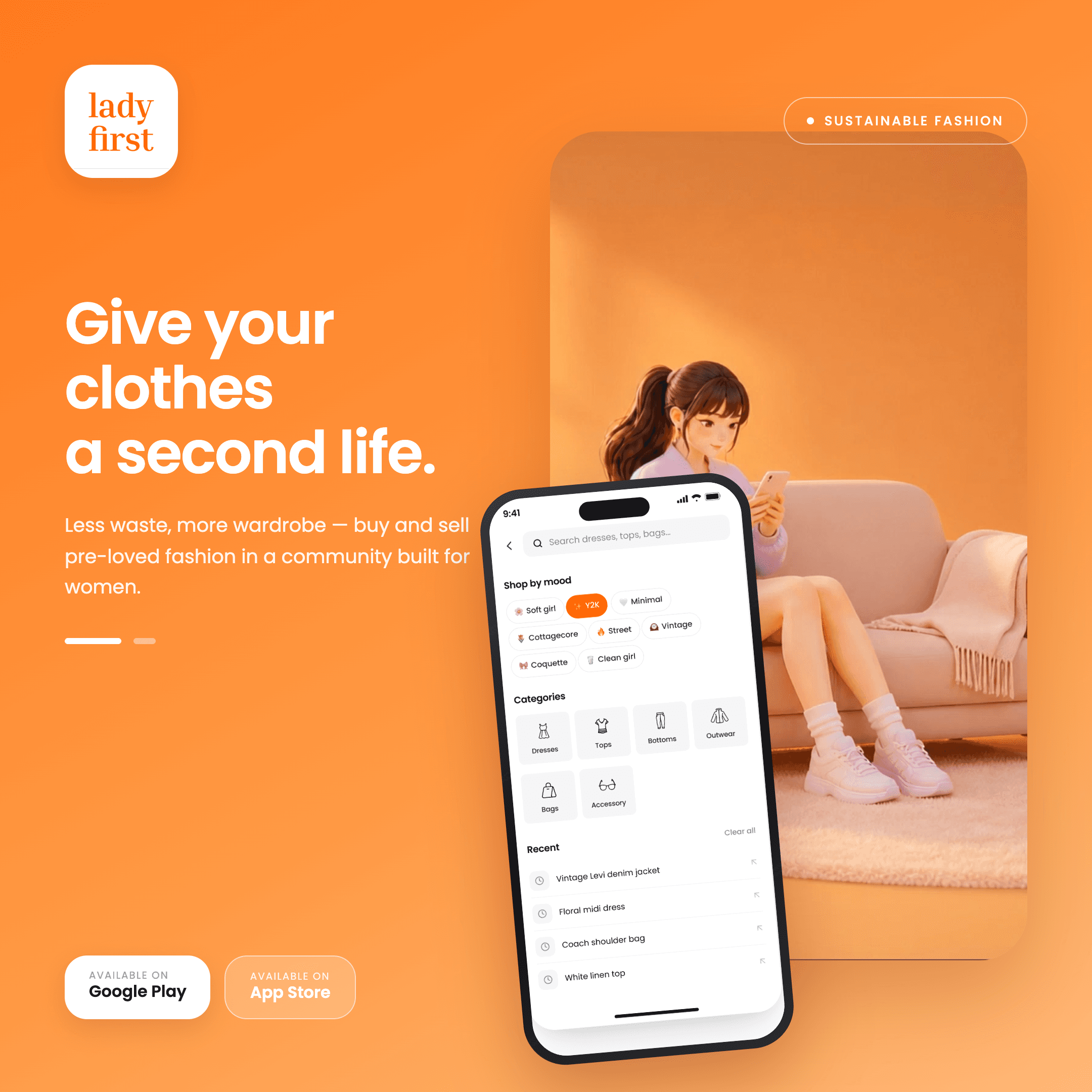 Lady First app browse screen